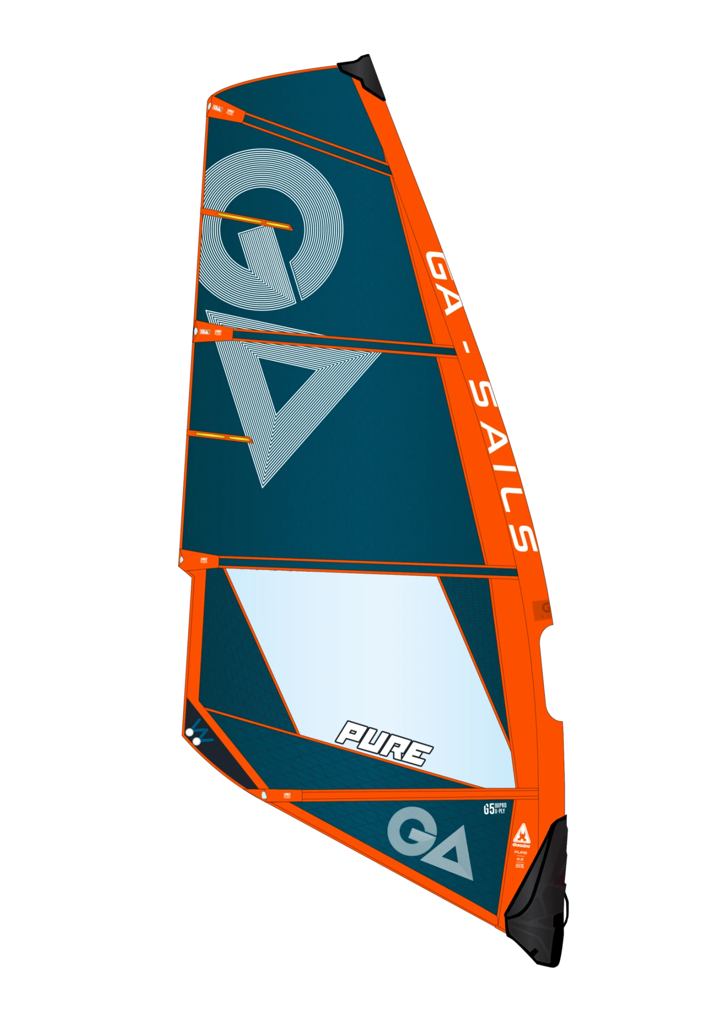 GAASTRA GA-Sails Windsurf Segel Pure 2023 - 4.0C3 ORANGE/ BLUE