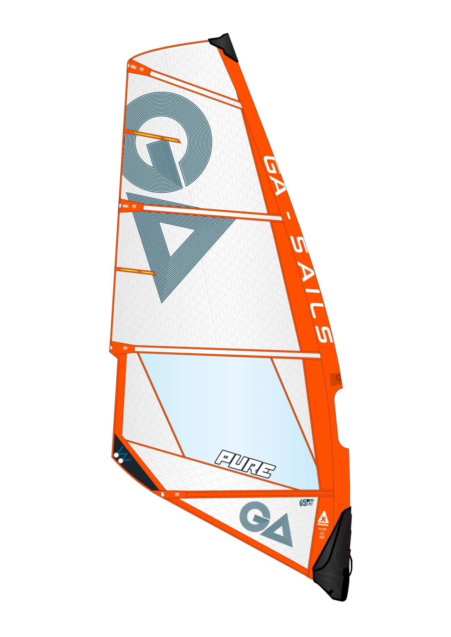 GAASTRA GA-Sails Windsurf Segel Pure 2023 - 4.0C3 ORANGE/ BLUE – Bild 2